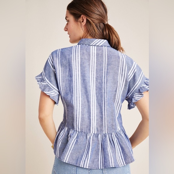 Maeve by Anthropologie Allison Flounced Buttondown - Picture 2 of 11